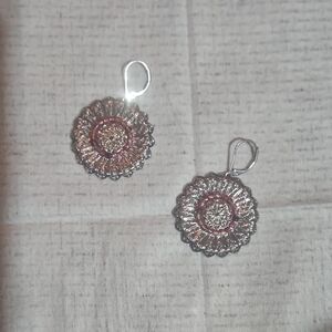 Elegant Silver and Gold Floral Earrings